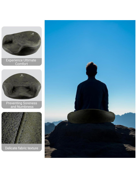 Cojín de Meditación Ergonómico ZENFROG - Espuma de Memoria, Funda Lavable, Verde Oscuro