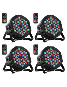 Luces PAR MOSFiATA 36 LED RGB con control remoto - Paquete de 4