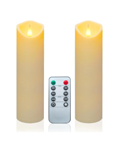 Juego de 2 Velas LED Sin Llama Aignis con Control Remoto