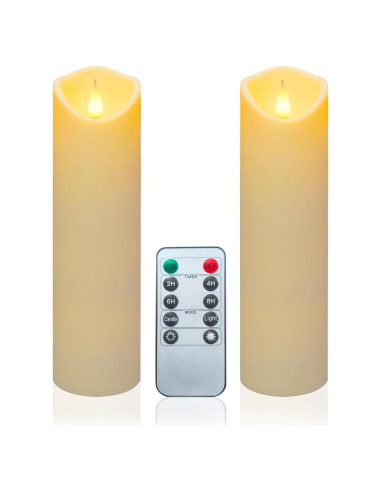 Juego de 2 Velas LED Sin Llama Aignis con Control Remoto
