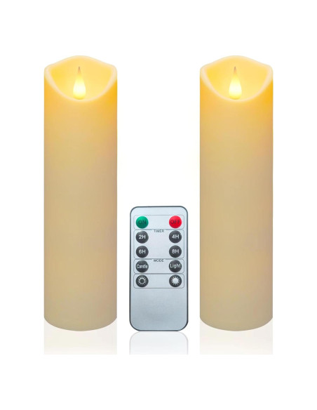 Juego de 2 Velas LED Sin Llama Aignis con Control Remoto