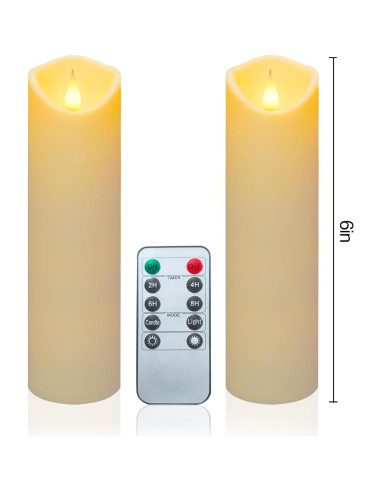 Juego de 2 Velas LED Sin Llama Aignis con Control Remoto