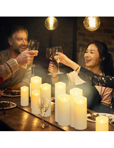 Juego de 2 Velas LED Sin Llama Aignis con Control Remoto