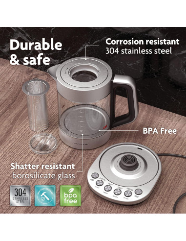 Hervidor Eléctrico Vianté 1.5L con Infusor y Control T