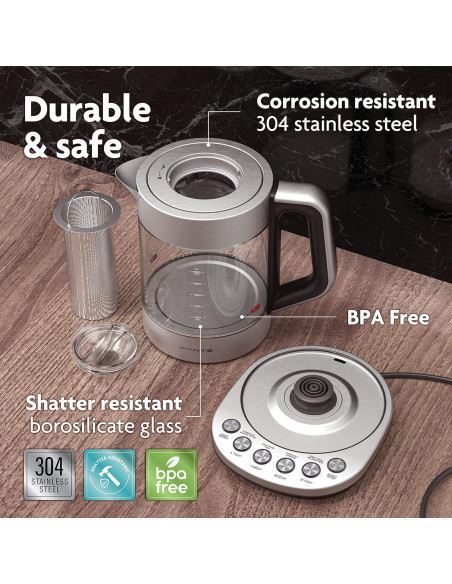 Hervidor Eléctrico Vianté 1.5L con Infusor y Control T