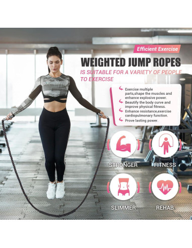 Cuerda de Salto Pesada UOPON 1.25 lbs (0.57 kg) para Mujeres