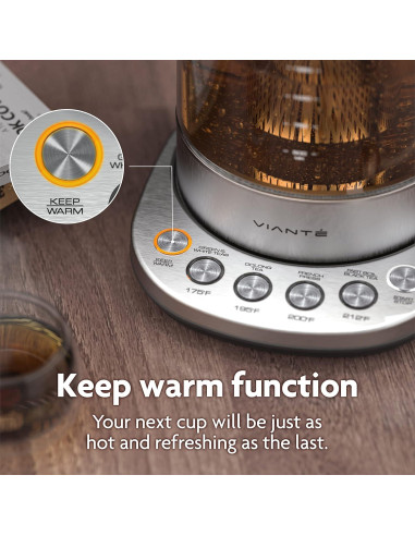 Hervidor Eléctrico Vianté 1.5L con Infusor y Control T