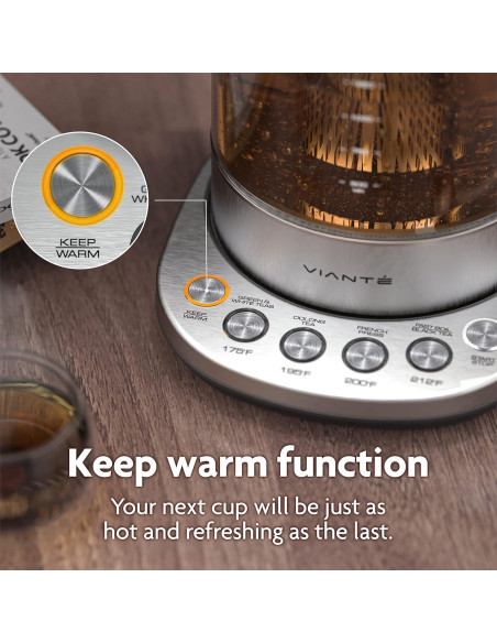 Hervidor Eléctrico Vianté 1.5L con Infusor y Control T