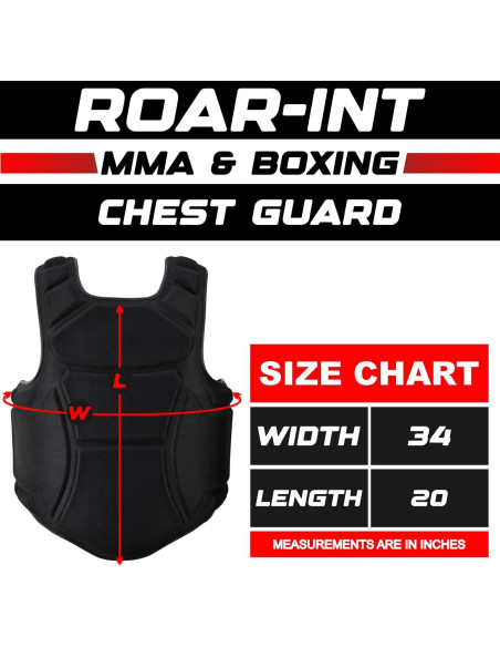 Protector de Pecho ROAR-INT Acolchado Gel MMA Unisex