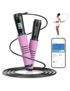 Cuerda de Salto Inteligente RENPHO Rosa con Contador y APP