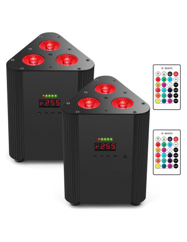 Luces Par Recargables OPPSK 2 Unidades LED RGBW DMX