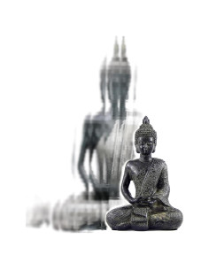 Estatua de Buda Negro Bellaa 14 cm Meditación Dhyana Mudra