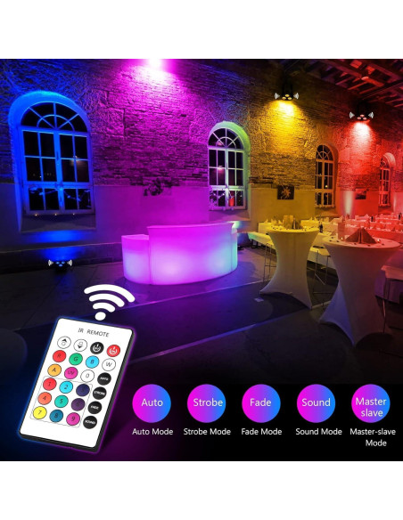 Luces Par Recargables OPPSK 2 Unidades LED RGBW DMX