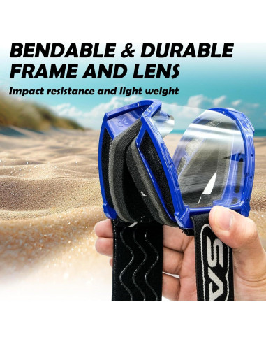 Gafas de Motocross Antivaho para Niños 3-12 Años Azul