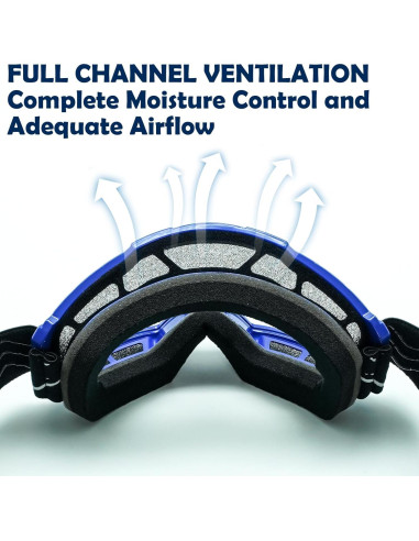 Gafas de Motocross Antivaho para Niños 3-12 Años Azul