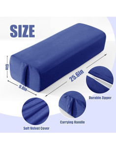 Almohada Bolster de Yoga MABOZOO 65x25x15 cm Azul 2