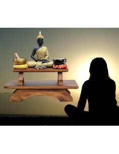 Altar Personal de Madera Sólida DharmaObjects 23 cm para Meditación 2