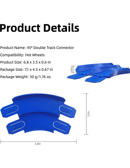 Conector Curvado Doble 45 K TOMOTO para Pista Hot Wheels Conector Curvado Doble 45 K TOMOTO para Pista Hot Wheels