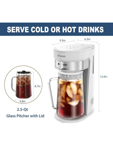 Hacedor de Té Helado Aemego 2.5L con Filtro Reutilizable