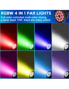 Luces LED Par 18X10W SvaetloDJ DMX RGBW para eventos 2