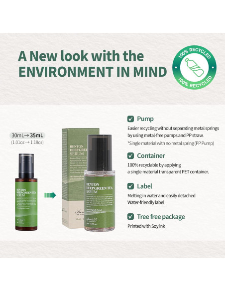 Sérum de Té Verde Profundo BENTON 30ml Hidratante Sérum de Té Verde Profundo BENTON 30ml Hidratante