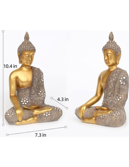 Estatua de Buda Dorada 26.4 cm - Decoración Zen para Hogar