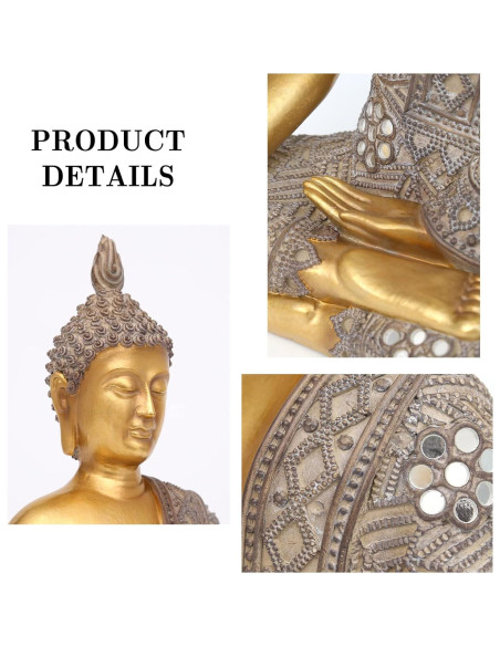 Estatua de Buda Dorada 26.4 cm - Decoración Zen para Hogar