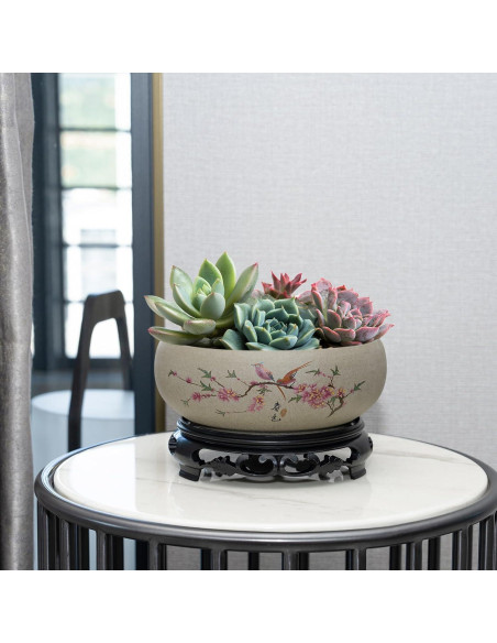 Maceta de Cerámica Lotus Bowl Genérica Mediana Gris2 para Bonsái Maceta de Cerámica Lotus Bowl Genérica Mediana Gris2 para Bonsái