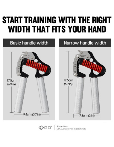 Entrenador de Fuerza de Agarre GD Iron Grip Ajustable 89.8kg