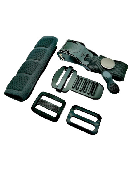 Kit de hebilla de liberación rápida ZYRELYNX para casco negro