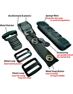 Kit de hebilla de liberación rápida ZYRELYNX para casco negro 2