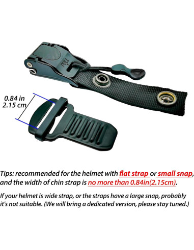 Kit de hebilla de liberación rápida ZYRELYNX para casco negro