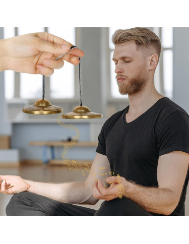 Címbalos Tingsha ZenBless Tibetanos 6.6 cm con Caja y Funda