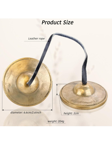 Címbalos Tingsha ZenBless Tibetanos 6.6 cm con Caja y Funda