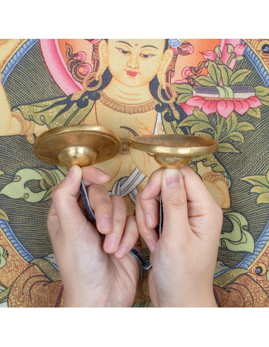 Címbalos Tingsha ZenBless Tibetanos 6.6 cm con Caja y Funda
