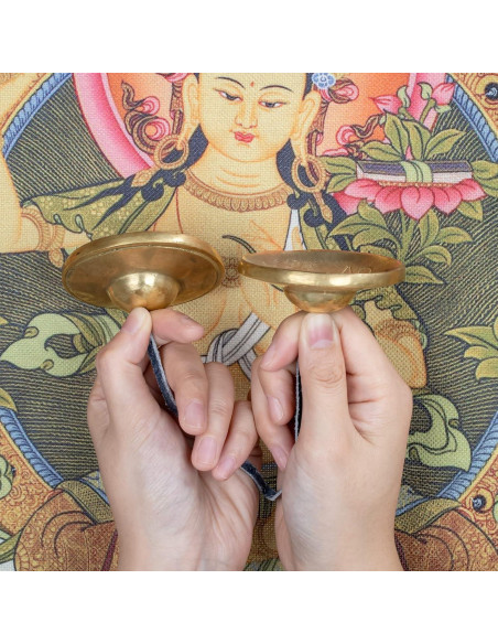 Címbalos Tingsha ZenBless Tibetanos 6.6 cm con Caja y Funda