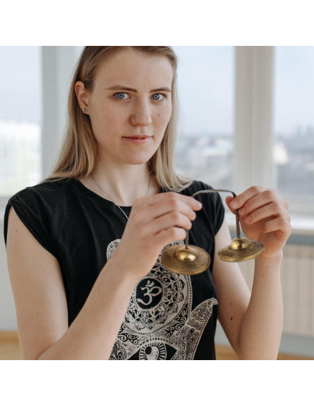 Címbalos Tingsha ZenBless Tibetanos 6.6 cm con Caja y Funda