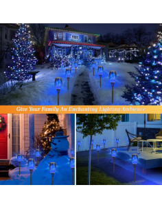 Luces Solares Exteriores RIDALUX, Paquete de 8 Antorchas LED 2