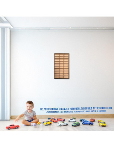 Estante de Exhibición de Coches a Escala 1:64 Alejandro Cortes - Organizador de MDF para 30 Vehículos