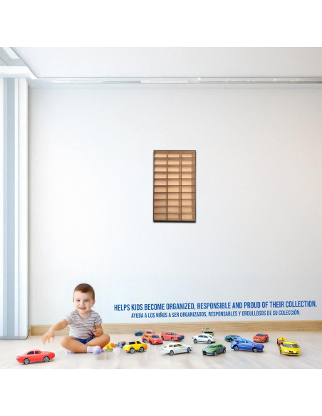 Estante de Exhibición de Coches a Escala 1:64 Alejandro Cortes - Organizador de MDF para 30 Vehículos Estante de Exhibición de Coches a Escala 1:64 Alejandro Cortes - Organizador de MDF para 30 Vehículos
