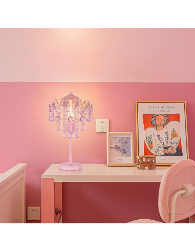 Lámpara de mesa rosa MEIXISUE 1 luz E26 51.8 cm