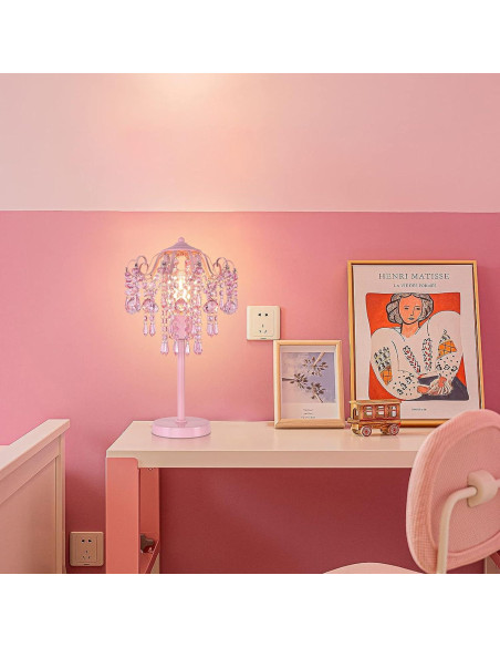 Lámpara de mesa rosa MEIXISUE 1 luz E26 51.8 cm