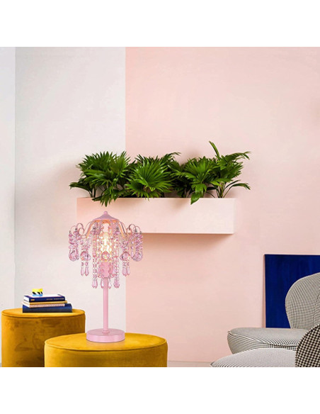 Lámpara de mesa rosa MEIXISUE 1 luz E26 51.8 cm