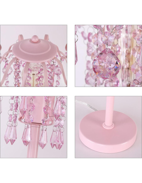 Lámpara de mesa rosa MEIXISUE 1 luz E26 51.8 cm