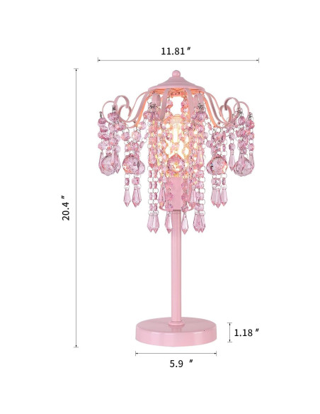 Lámpara de mesa rosa MEIXISUE 1 luz E26 51.8 cm