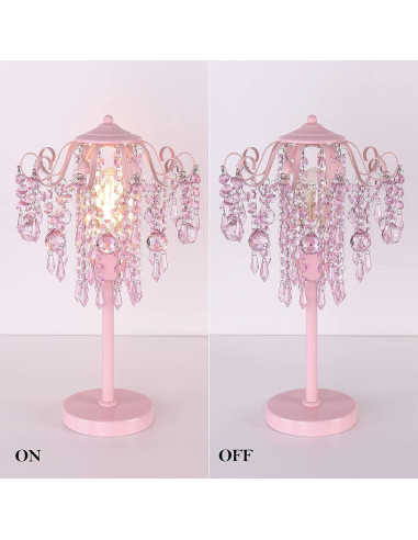 Lámpara de mesa rosa MEIXISUE 1 luz E26 51.8 cm