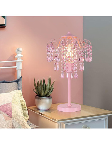 Lámpara de mesa rosa MEIXISUE 1 luz E26 51.8 cm