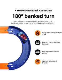 Conector de Curva 180 K TOMOTO para Pistas Hot Wheels 2
