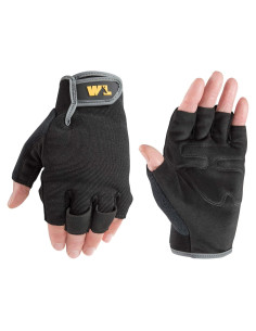 Guantes de Trabajo Wells Lamont Sin Dedos Medianos Negro