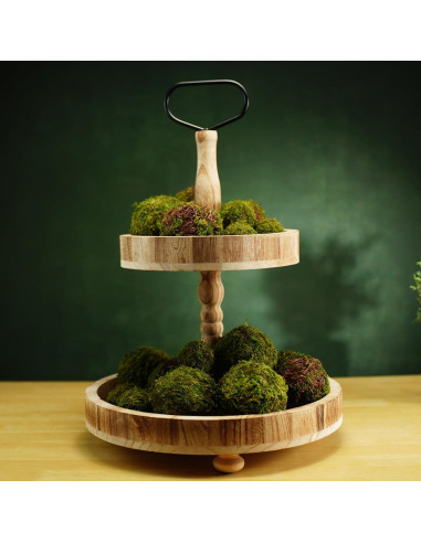 Conjunto de 18 Bolas de Musgo Decorativas BYHER - Rellenos para Tazones